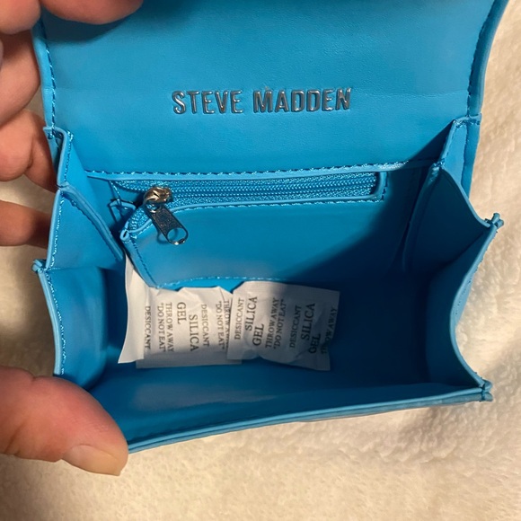NWT Stave Madden BDORAA Turquoise Micro Mini Silver Chain Bag - Picture 9 of 11